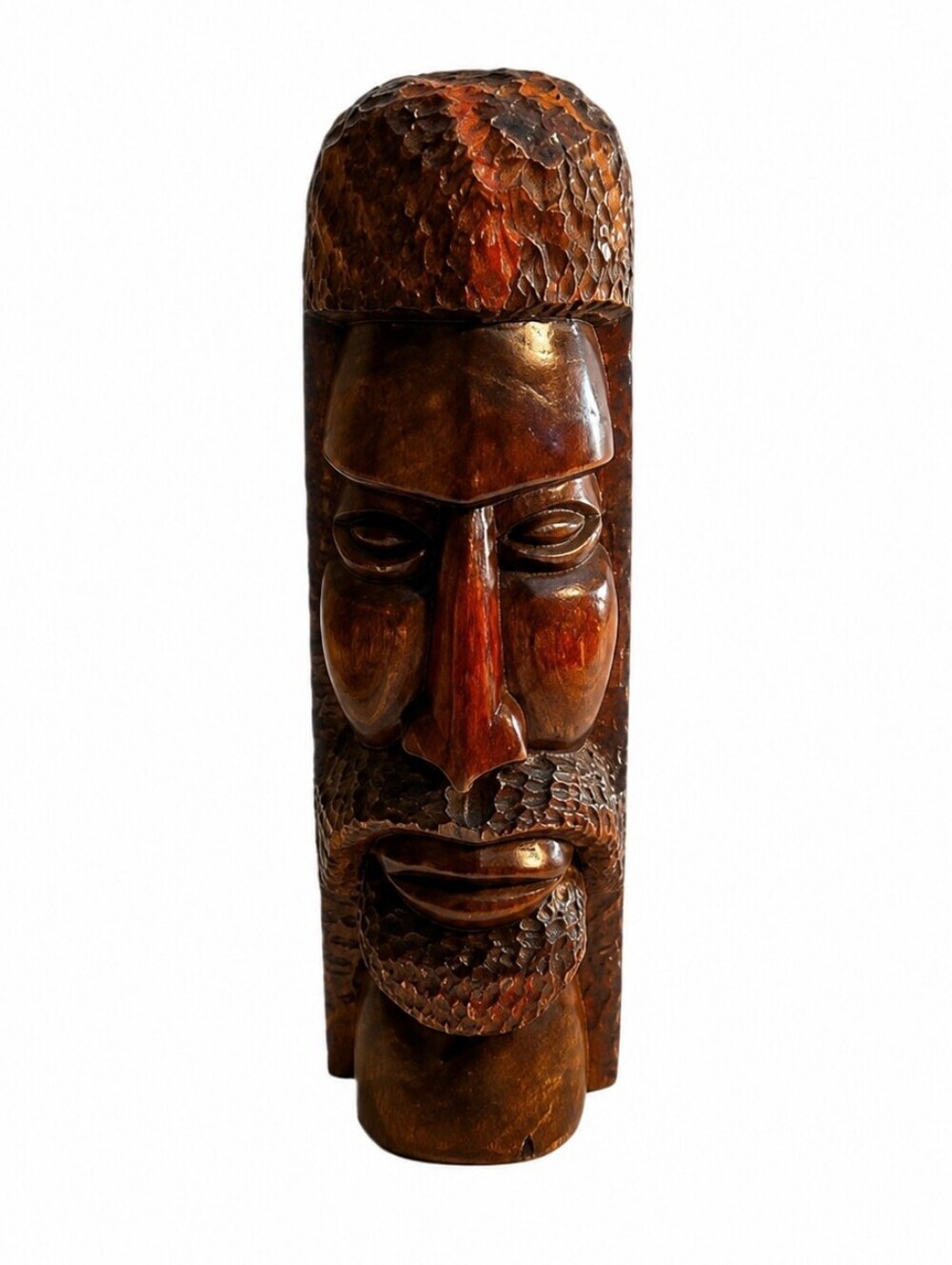 Vtg Handcarved Wood Jamaican Tiki Head